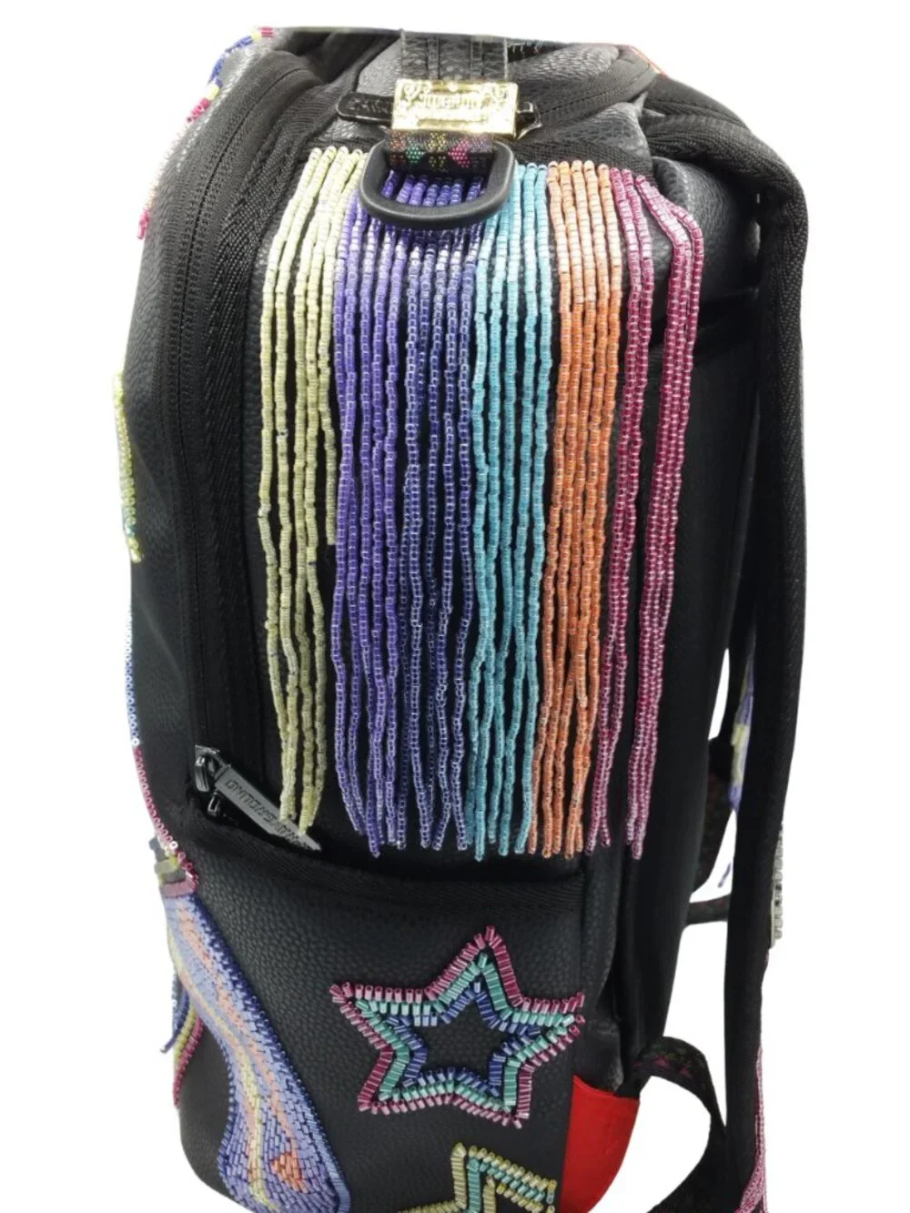 Sprayground x Sandflower African Intelligence Beaded Fringe Backpack - NEW